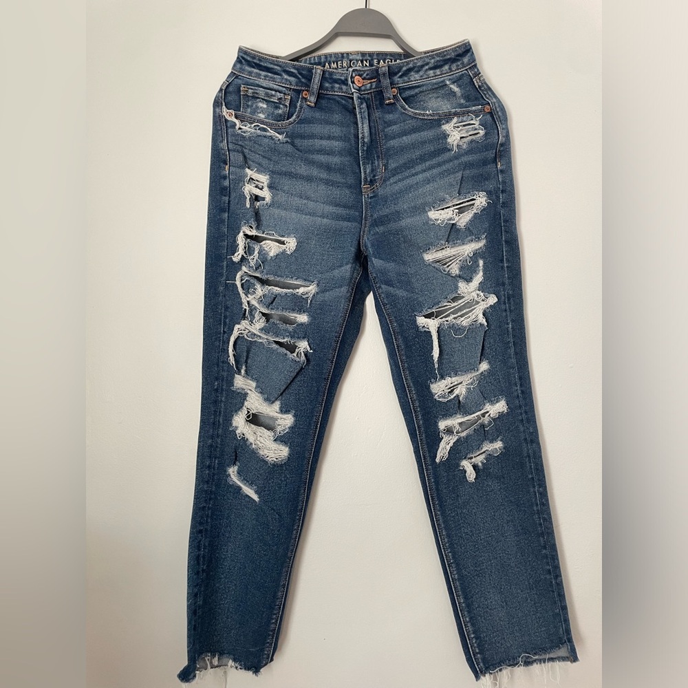 American Eagle Outfitters Ripped Dark Blue Jeans